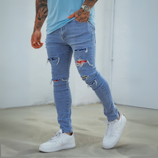 CALÇA JEANS BANDANA DESTRÓYED