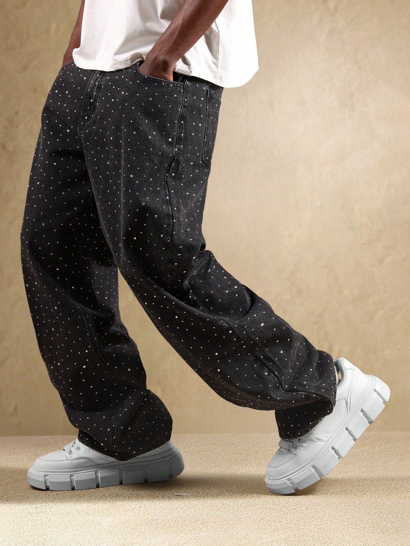 CALÇA ALL BLACK BAGGY STRASS ✨