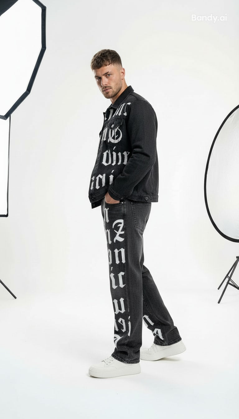 CONJUNTO JEANS CINZA GRAFITE OVERSIZED LYRICS