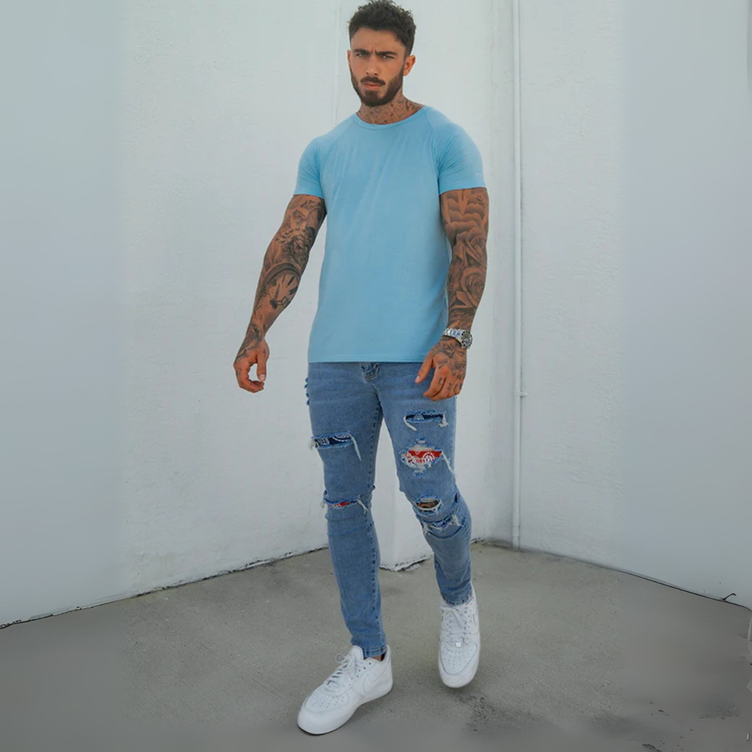CALÇA JEANS BANDANA DESTRÓYED