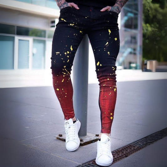 CALÇA JEANS BLACK RED - YELLOW