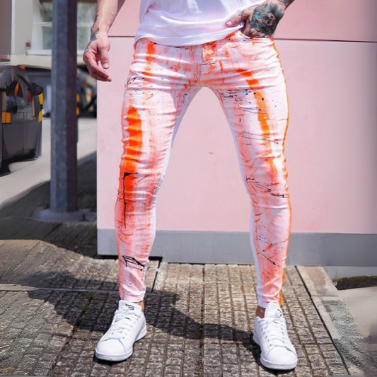 CALÇA SARJA SKINNY SPLASH ORANGE