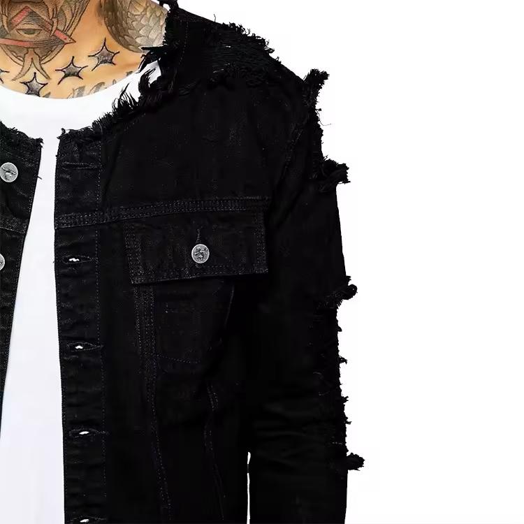 JAQUETA JEANS ALL BLACK DESTRÓYED