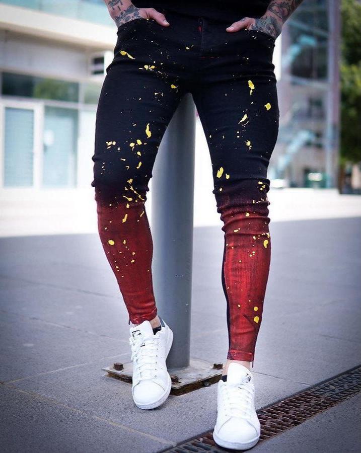 CALÇA JEANS BLACK RED - YELLOW