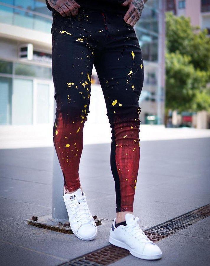 CALÇA JEANS BLACK RED - YELLOW