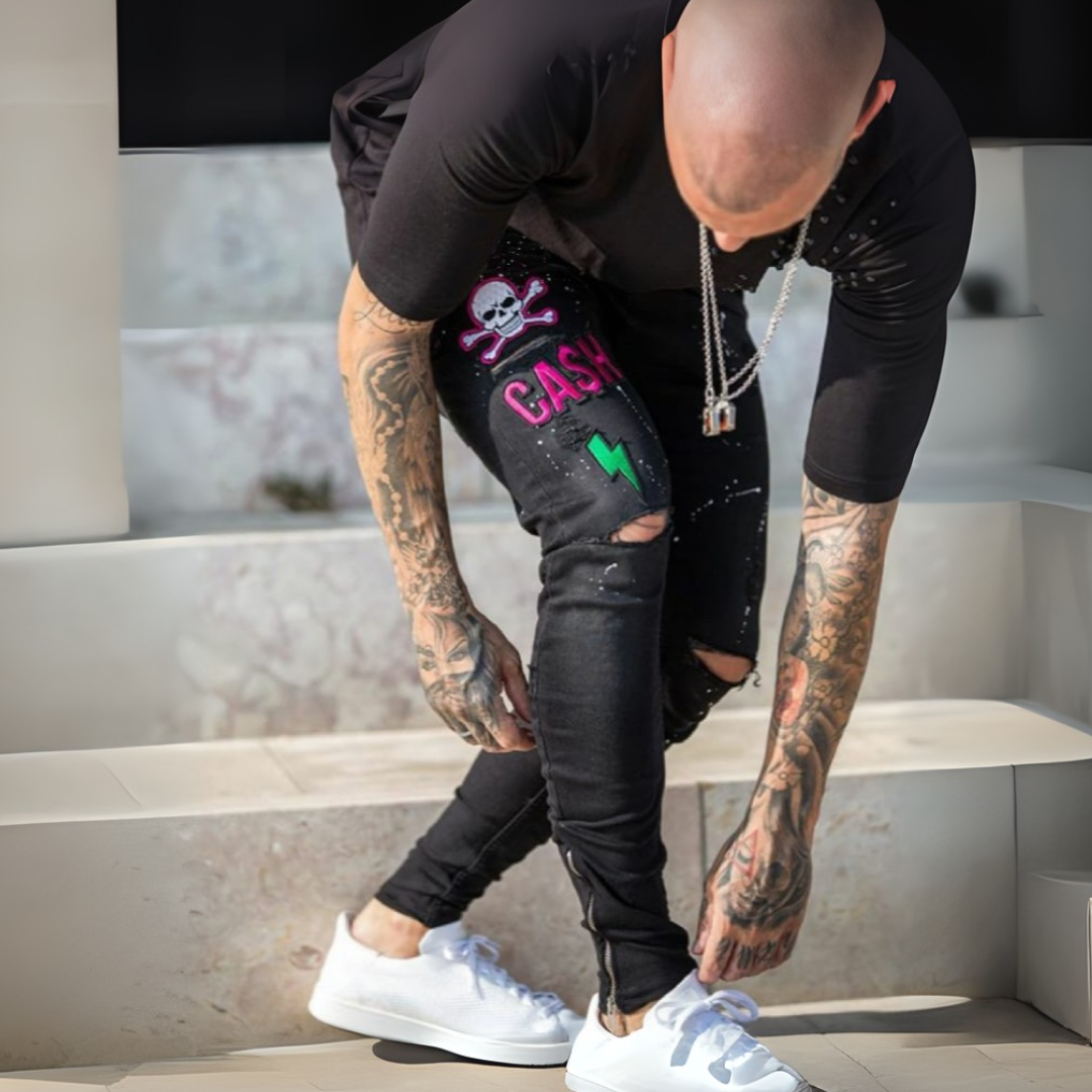 CALÇA ALL BLACK PATCH BORDADO SPLASH