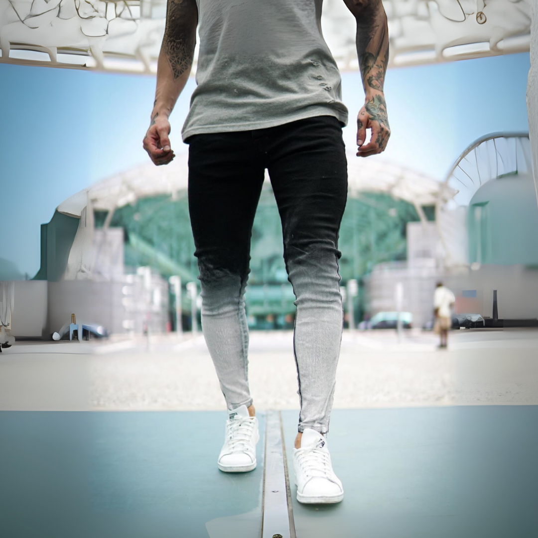 CALÇA JEANS BLACK SPLASH WHITE