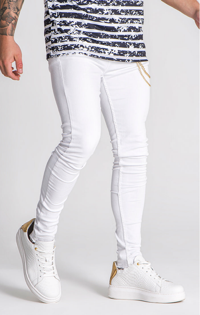 CALÇA BRANCA SKINNY C/ CORRENTE GOLD ⛓
