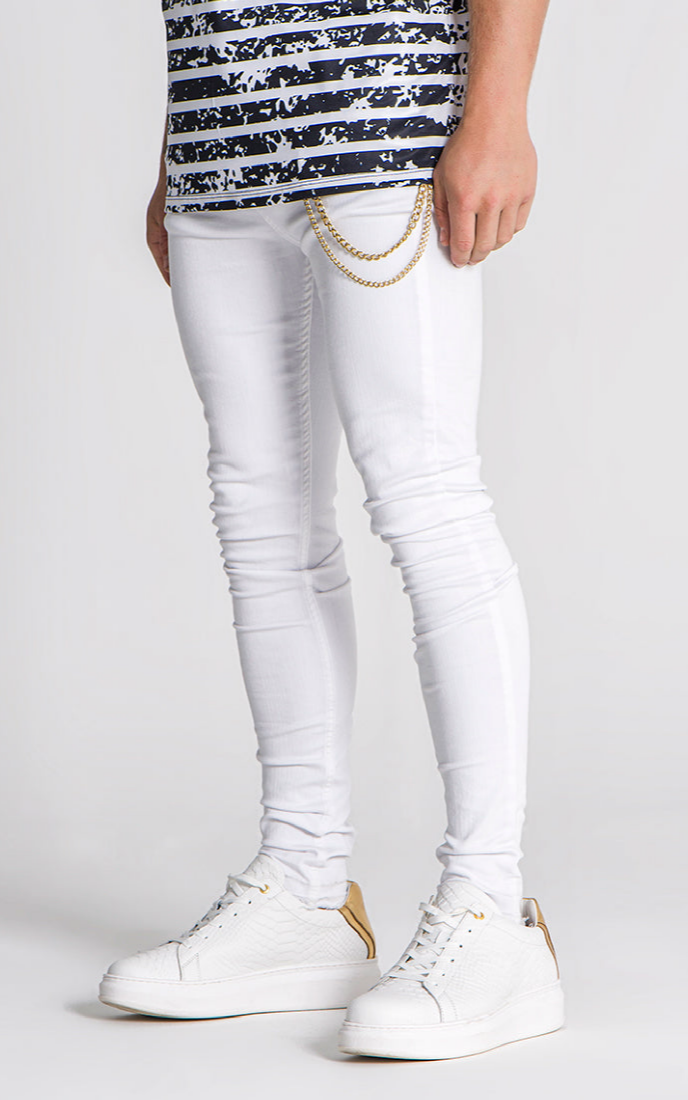 CALÇA BRANCA SKINNY C/ CORRENTE GOLD ⛓