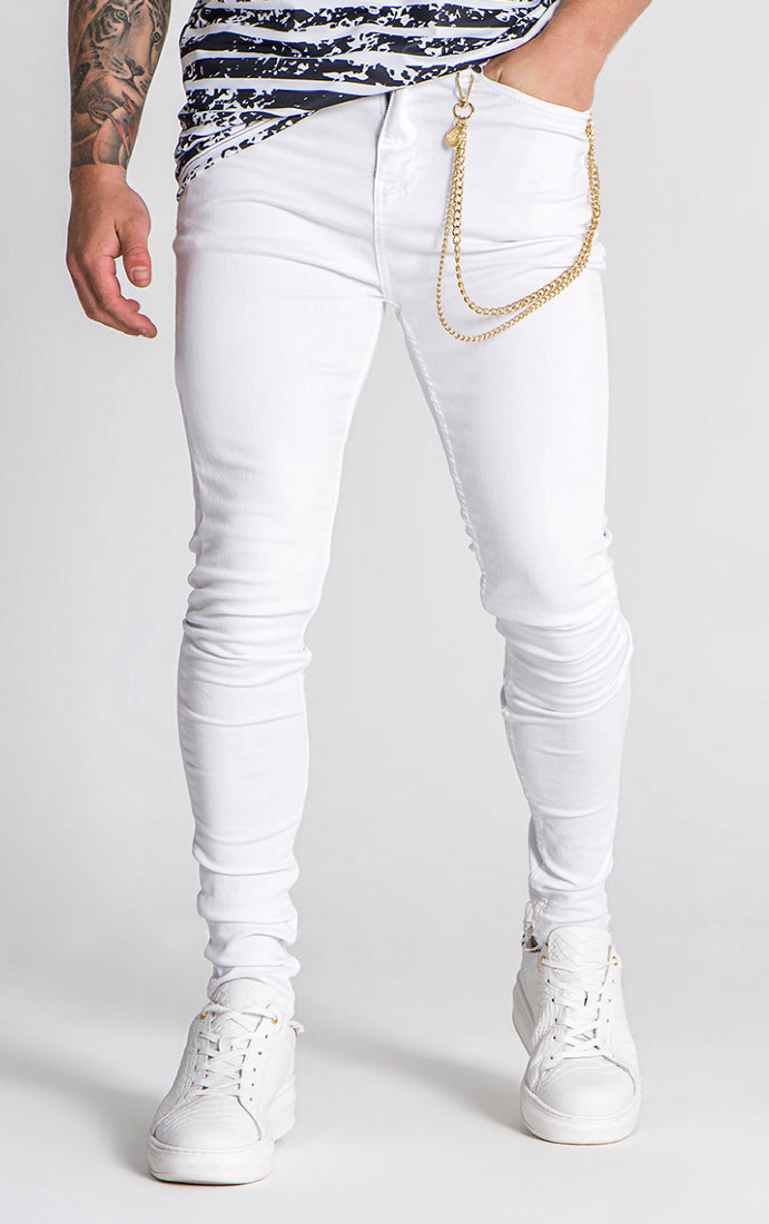 CALÇA BRANCA SKINNY C/ CORRENTE GOLD ⛓