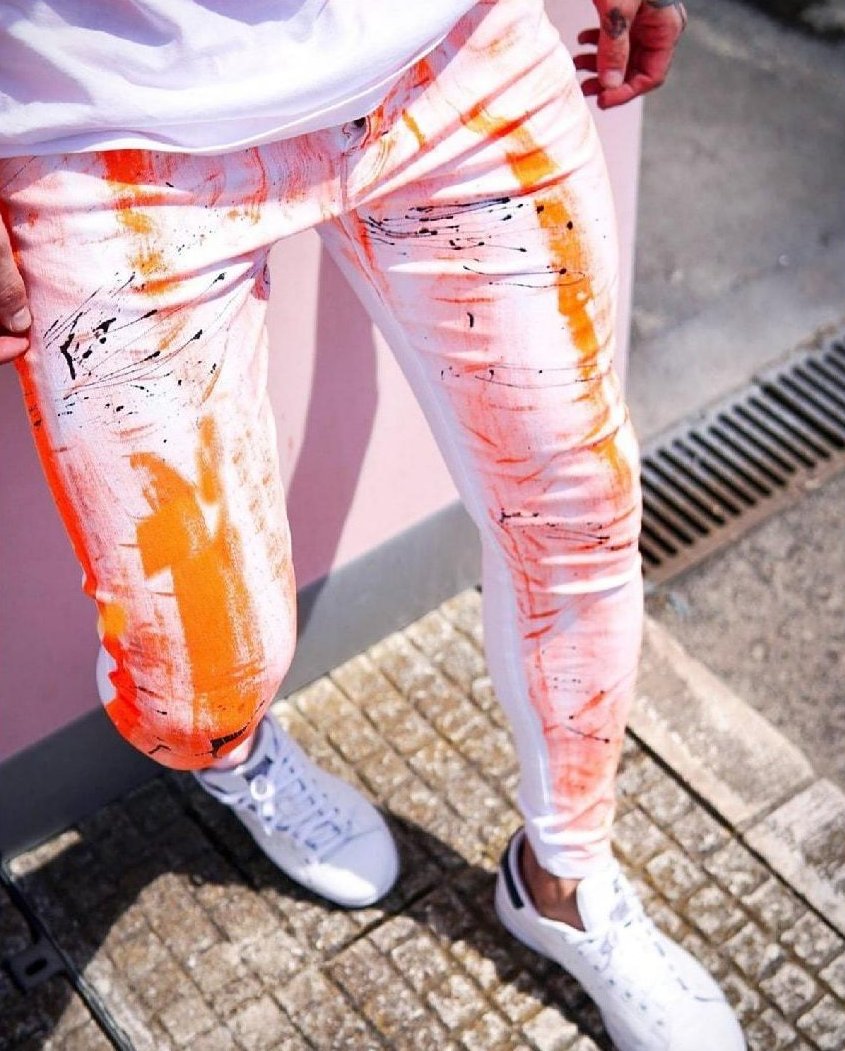 CALÇA SARJA SKINNY SPLASH ORANGE
