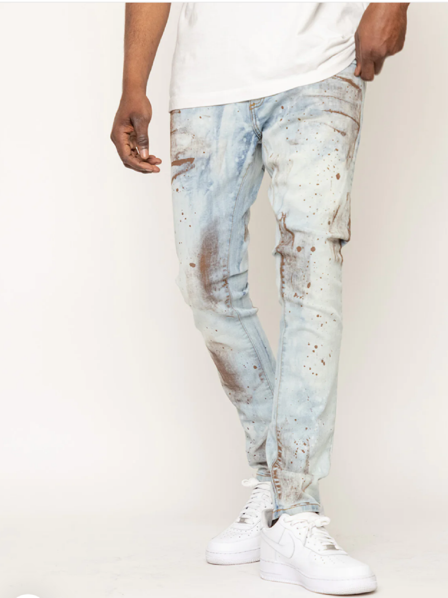 CALÇA JEANS SPLASH COLORS BROWN