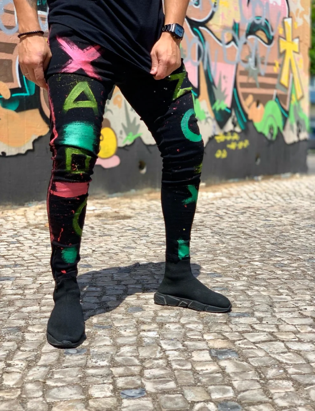 CALÇA JEANS BLACK GEOMETRIA 🎨
