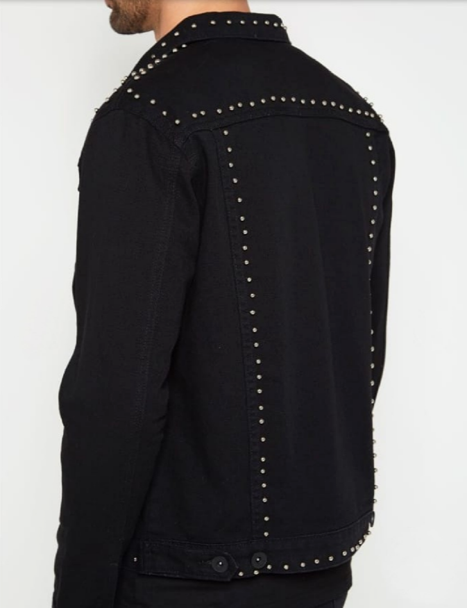 JAQUETA JEANS ALL BLACK C/ SPAIKE