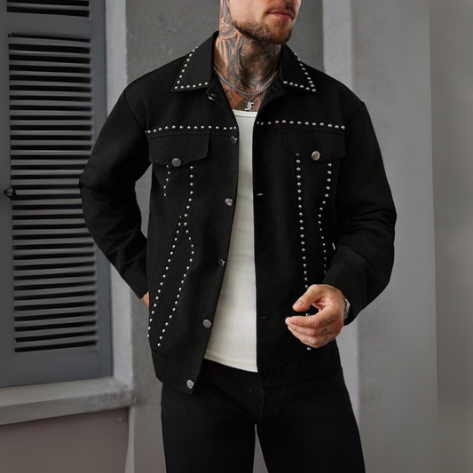 JAQUETA ZION JEANS ALL BLACK C/ SPAIKE