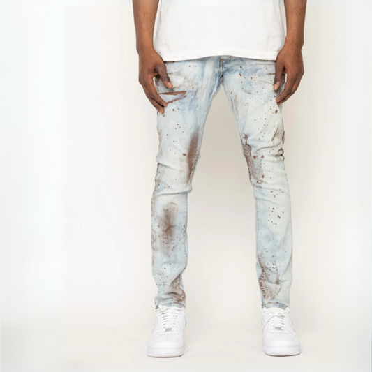 CALÇA JEANS SPLASH COLORS BROWN