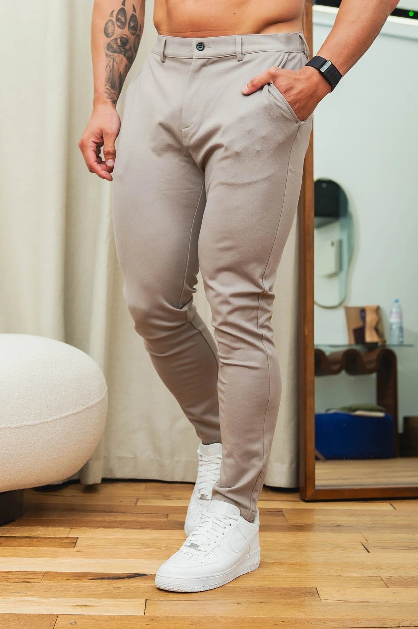 CALÇA BEGE ALFAIATARIA ELASTIC EXCLUSIVE