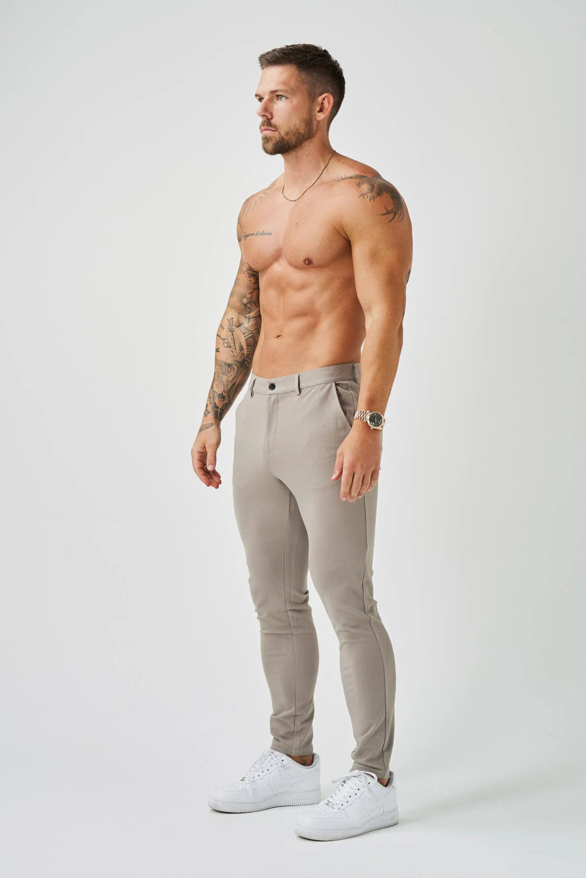 CALÇA BEGE ALFAIATARIA ELASTIC EXCLUSIVE