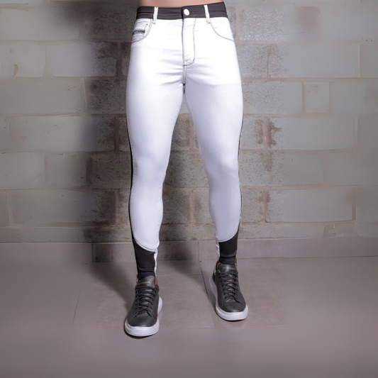 CALÇA SUPER SKINNY WHITE AND BLACK
