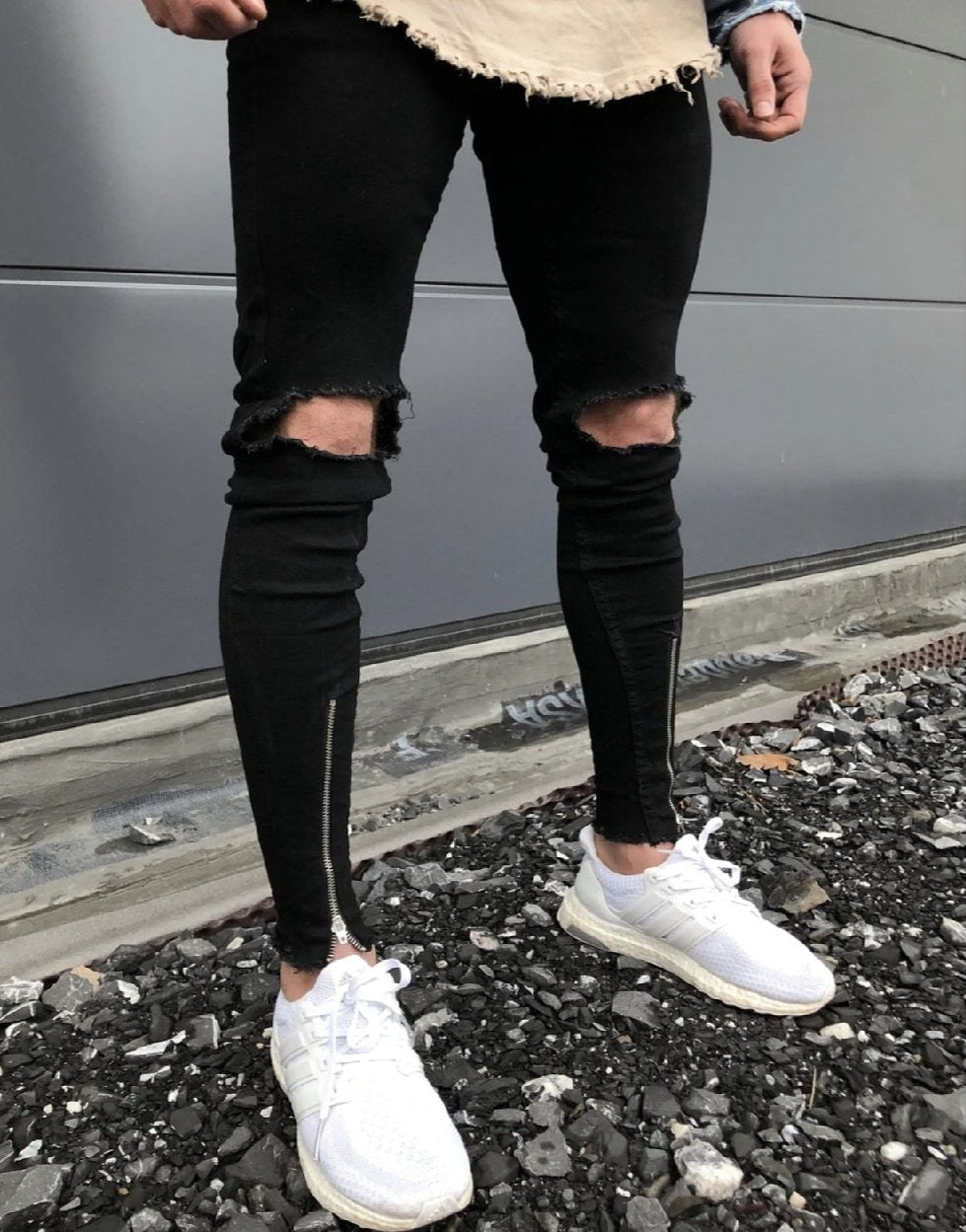 CALÇA JEANS BLACK MUNICH ZÍPER NA BARRA