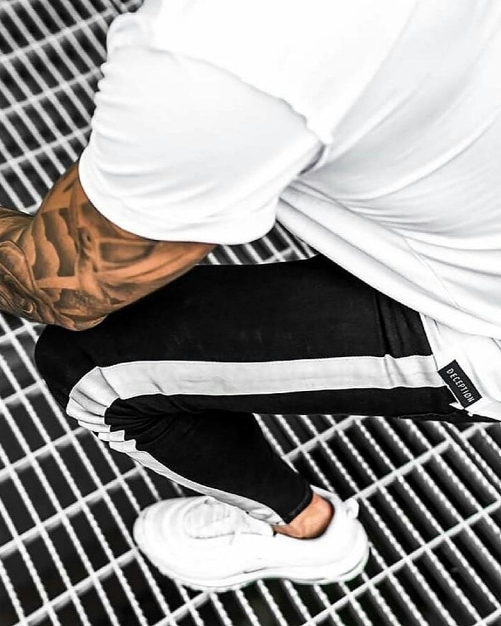 CALÇA JEANS BLACK FAIXA ACETINADA GREY