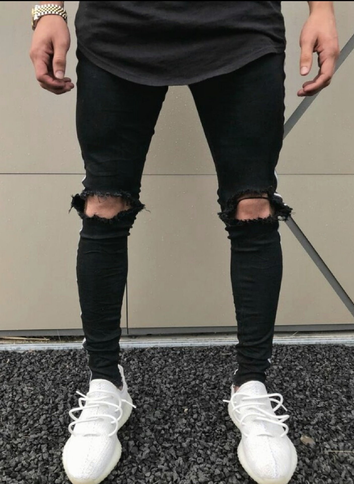 CALÇA JEANS TREND BLACK DESTRÓYED