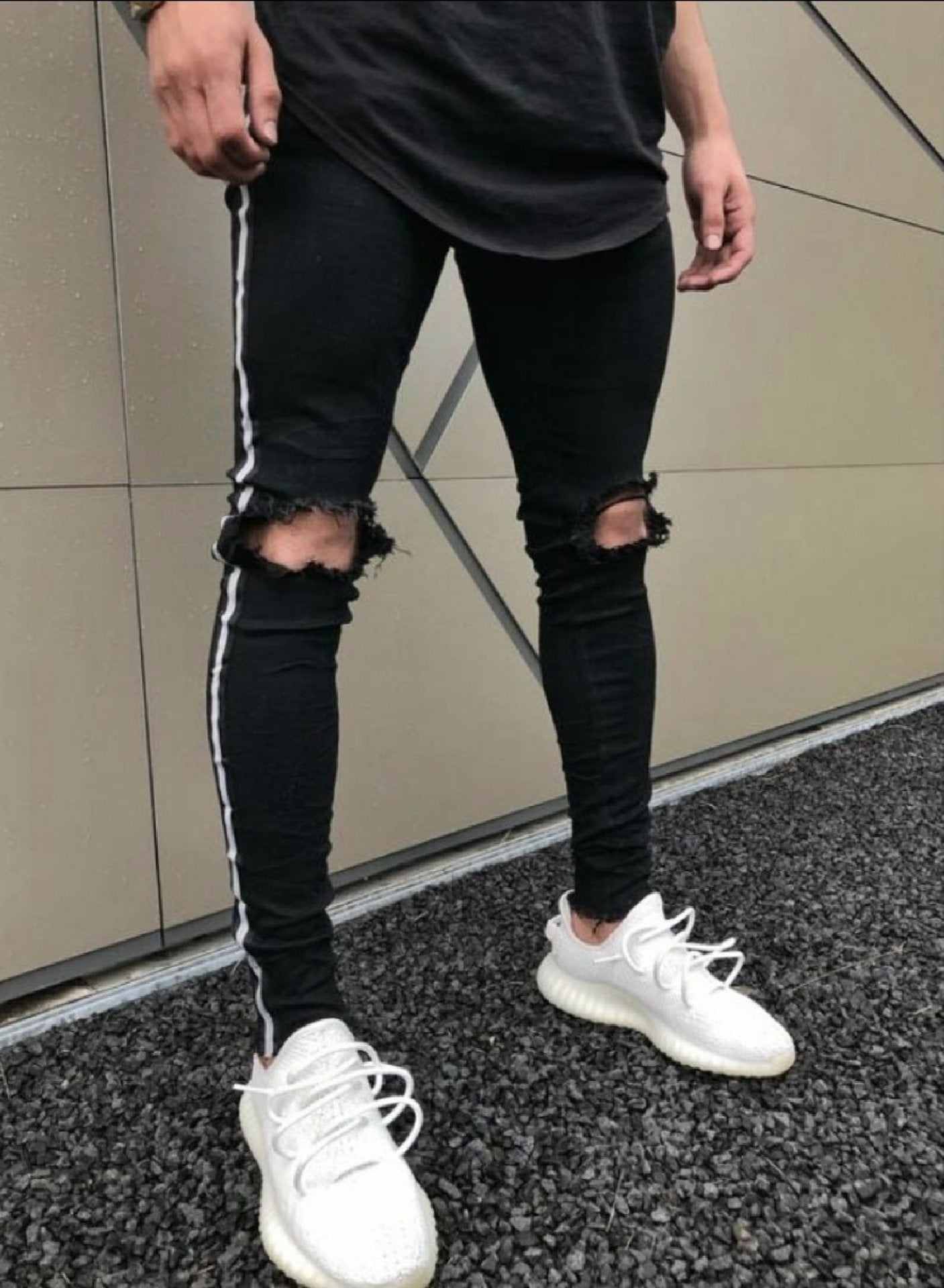 CALÇA JEANS TREND BLACK DESTRÓYED
