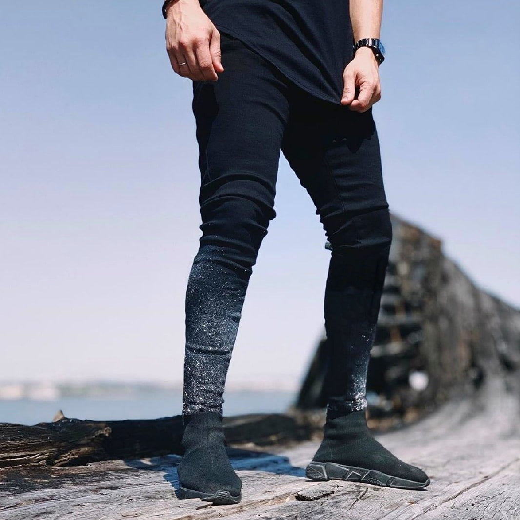 CALÇA JEANS BLACK SPLASH / PIGMENTADA