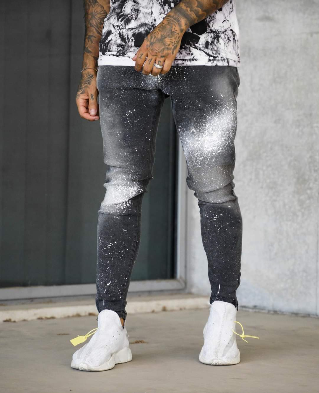CALÇA JEANS CINZA SPLASH WHITE