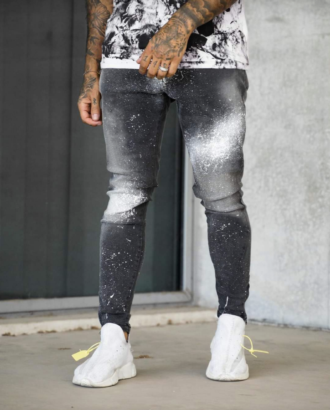 CALÇA JEANS CINZA SPLASH WHITE
