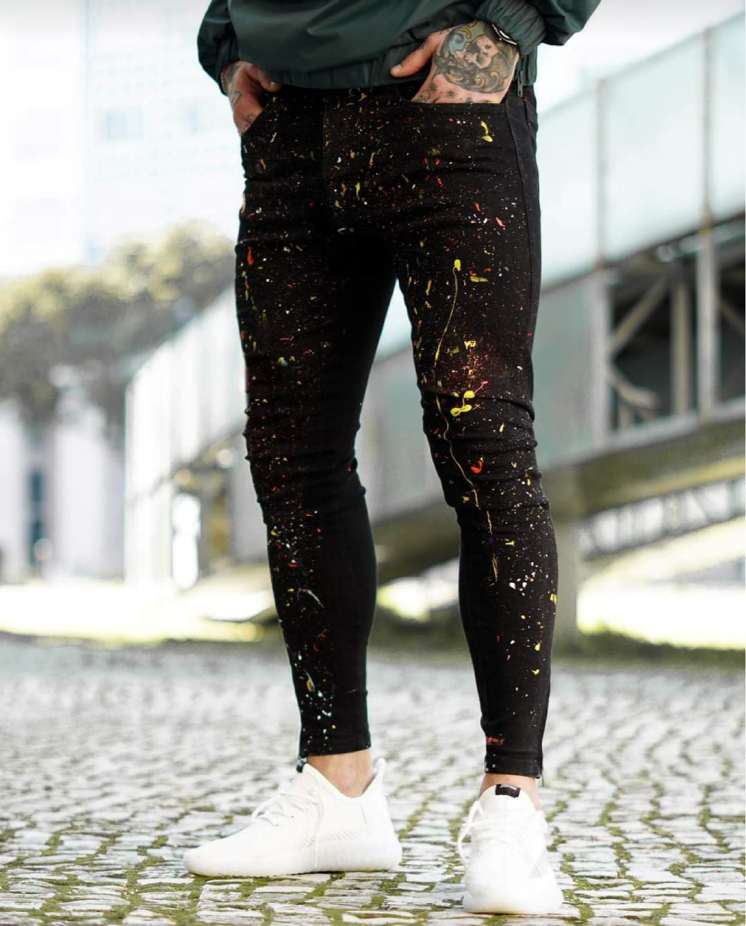 CALÇA JEANS SKINNY SPLASH COLORS