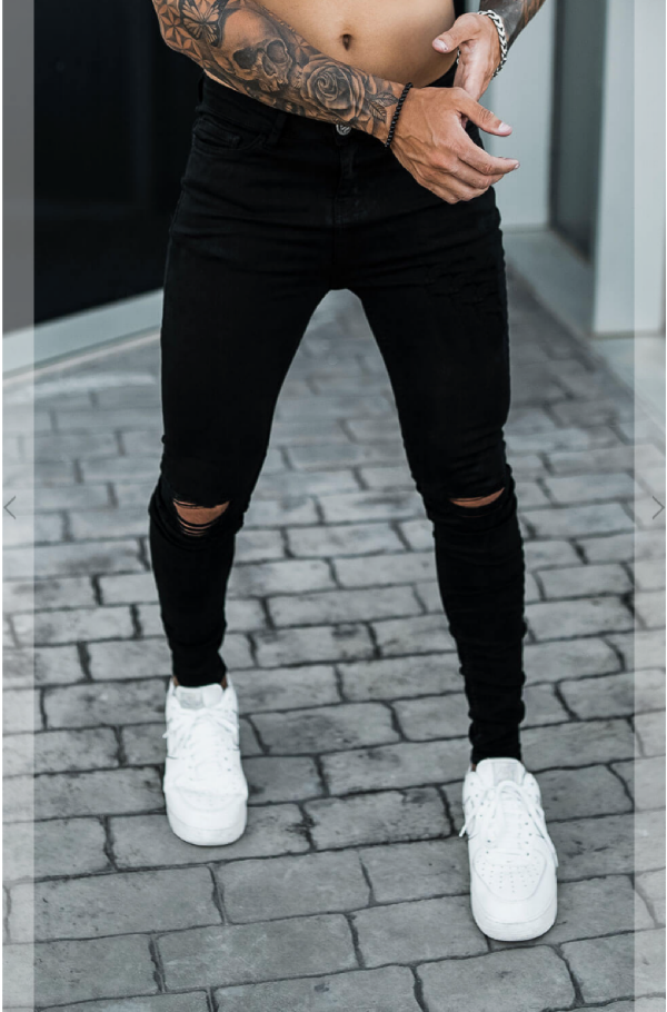 CALÇA JEANS ALL BLACK DESTRÓYED NO JOELHO
