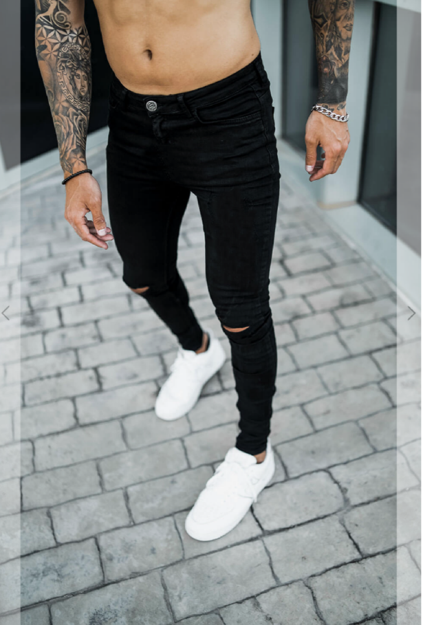 CALÇA JEANS ALL BLACK DESTRÓYED NO JOELHO