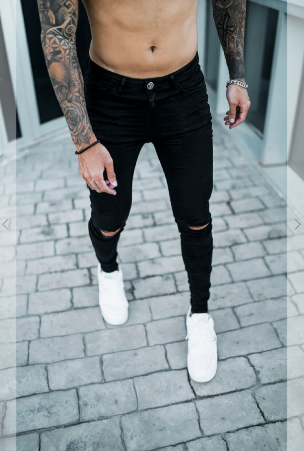 CALÇA JEANS ALL BLACK DESTRÓYED NO JOELHO