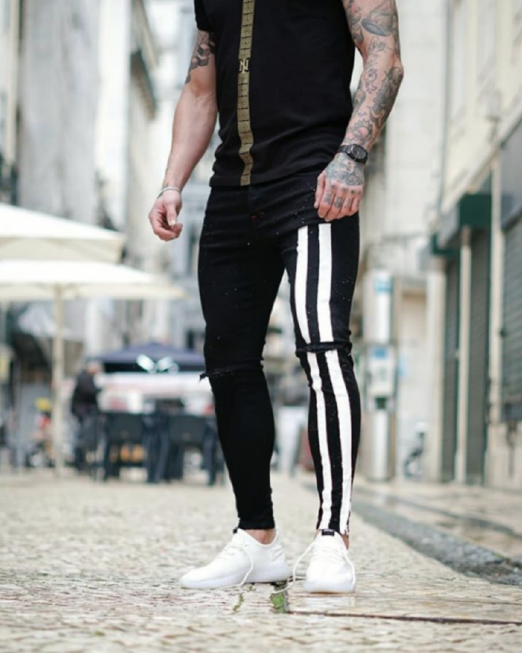 CALÇA JEANS BLACK 2 FAIXAS