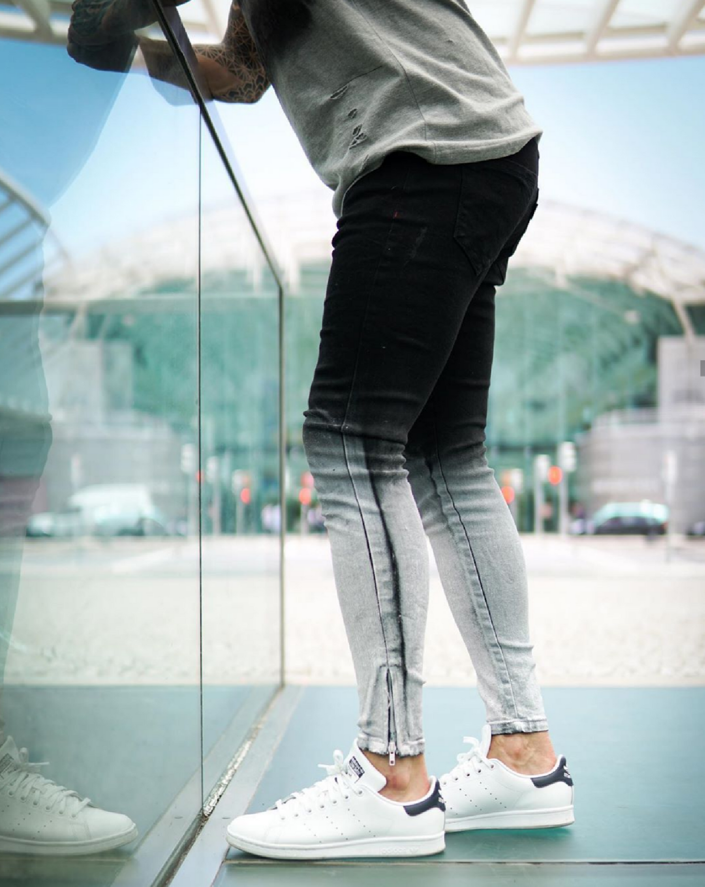 CALÇA JEANS BLACK SPLASH WHITE