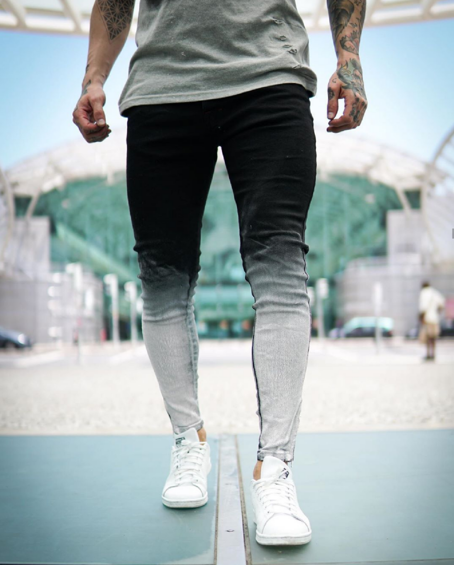 CALÇA JEANS BLACK SPLASH WHITE