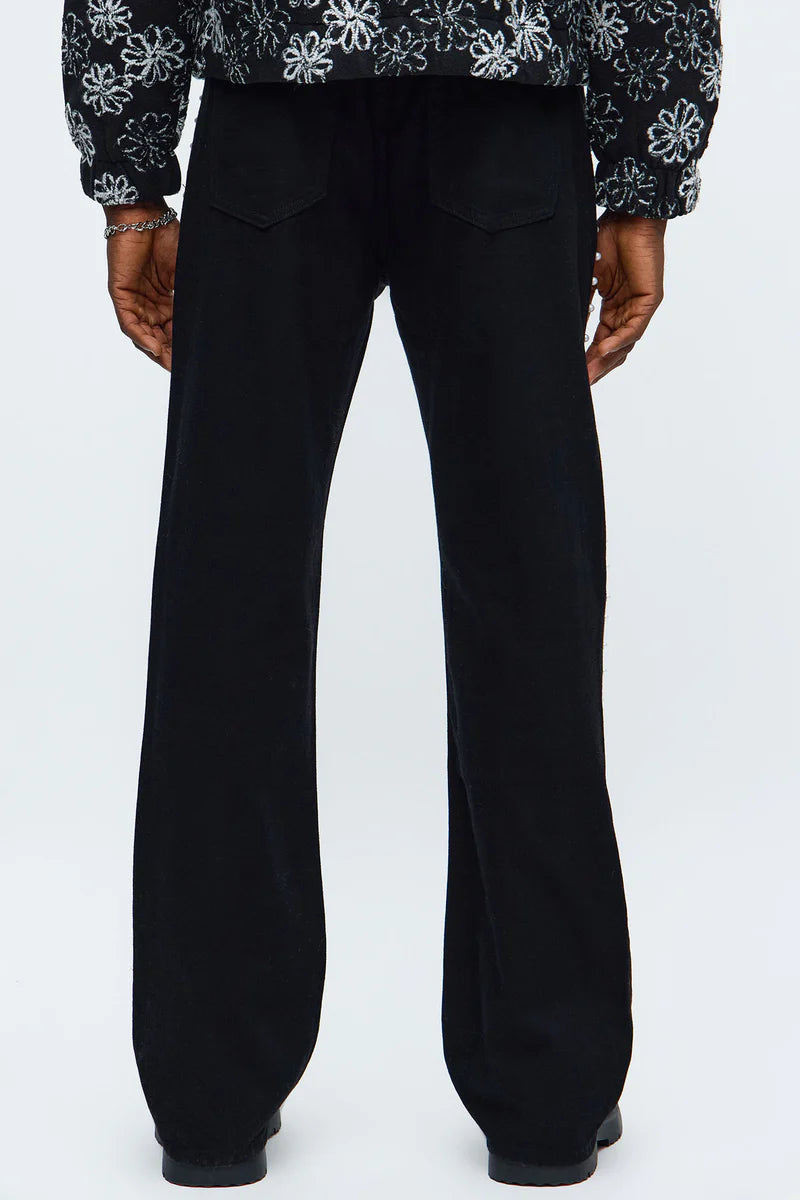 CALÇA BLACK JEANS FLARE PEARL LATERAL 🫧