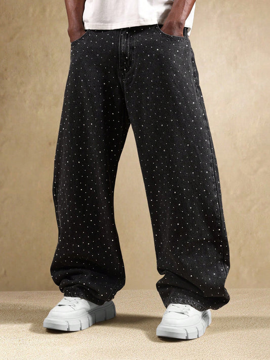 CALÇA ALL BLACK BAGGY STRASS ✨