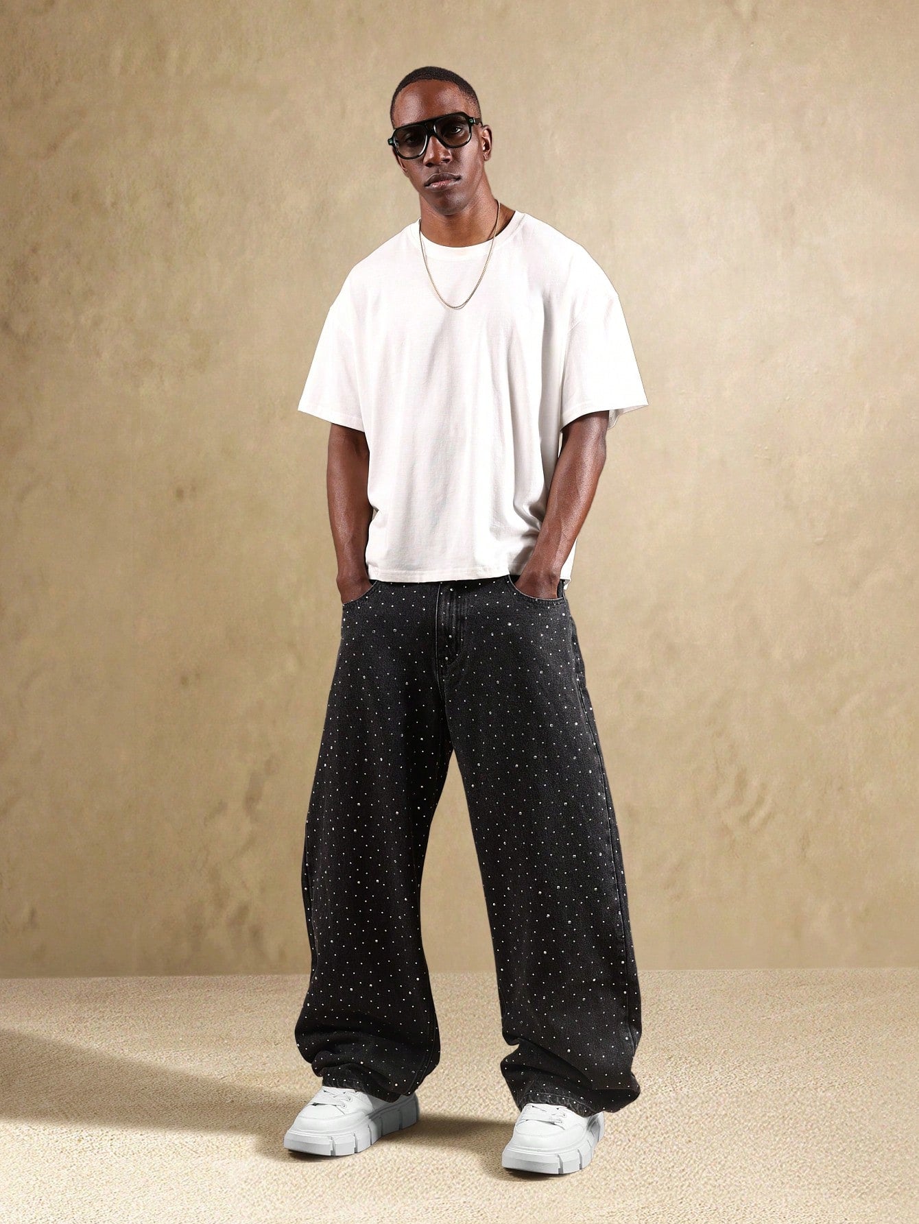 CALÇA ALL BLACK BAGGY STRASS ✨