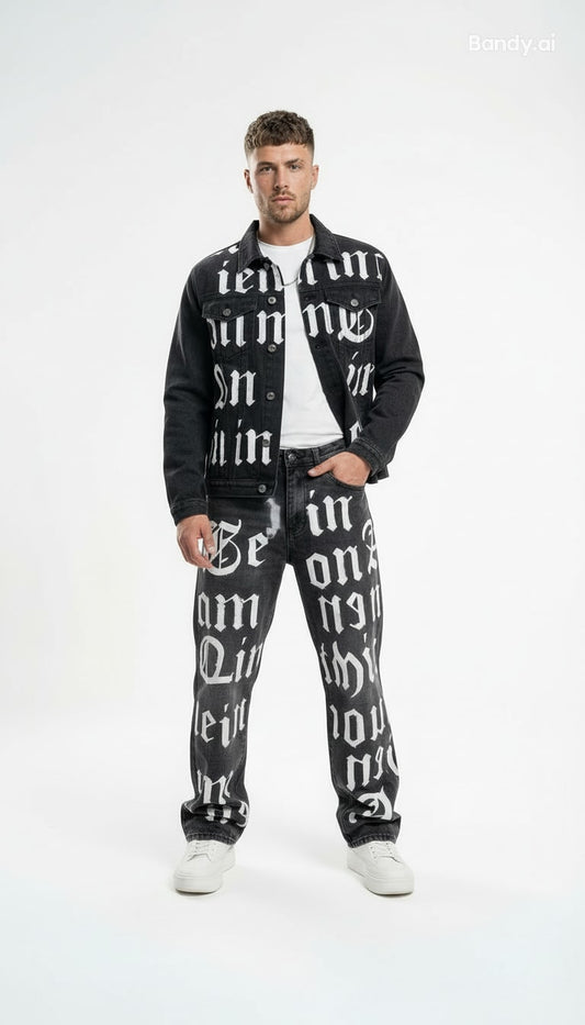 CONJUNTO JEANS CINZA GRAFITE OVERSIZED LYRICS