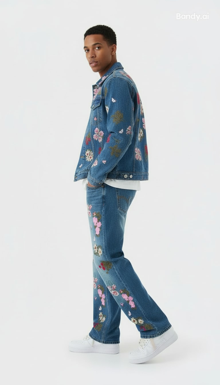 JAQUETA JEANS BLUE OVERSIZED COM APLICAÇÃO 🌹