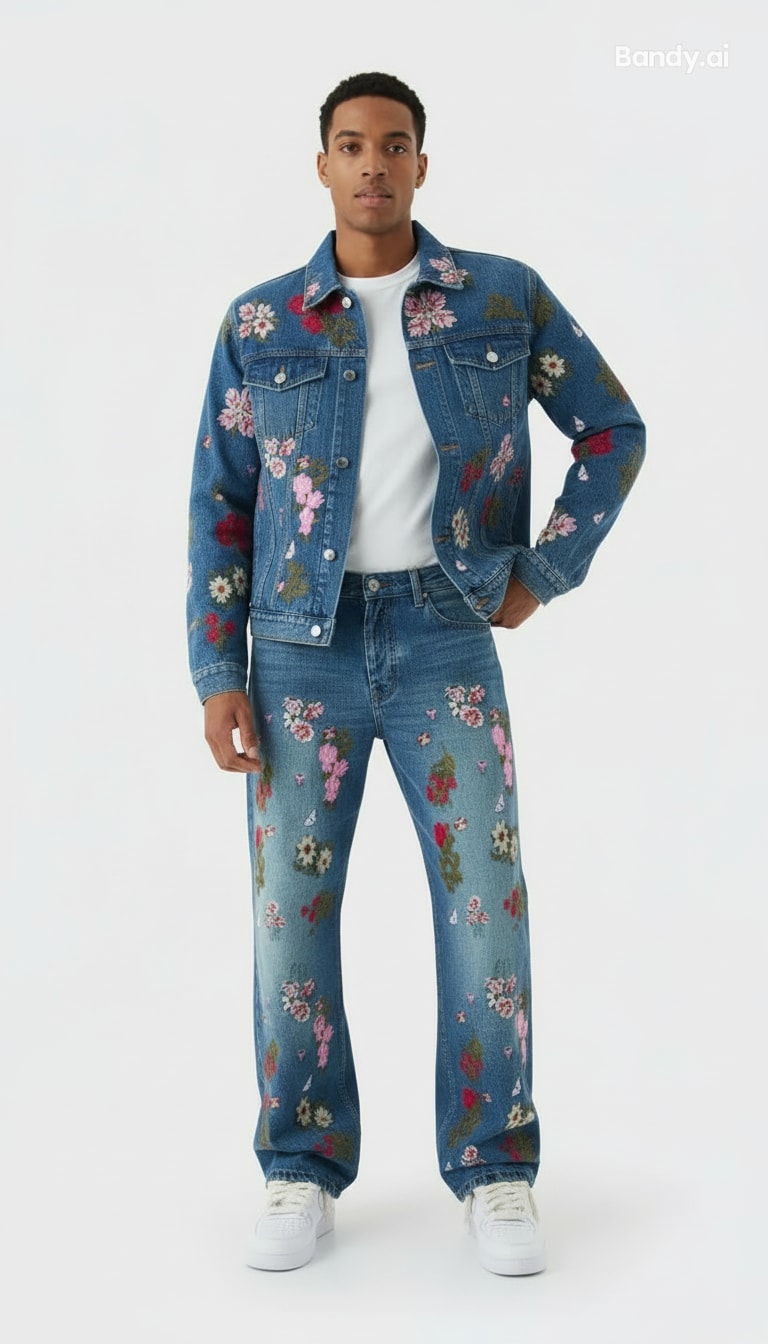 JAQUETA JEANS BLUE OVERSIZED COM APLICAÇÃO 🌹