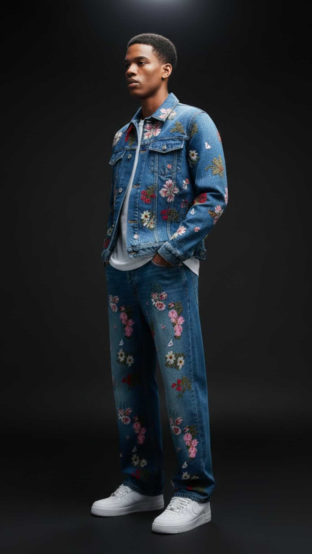 CONJUNTO JEANS COM APLICAÇÃO 🌹