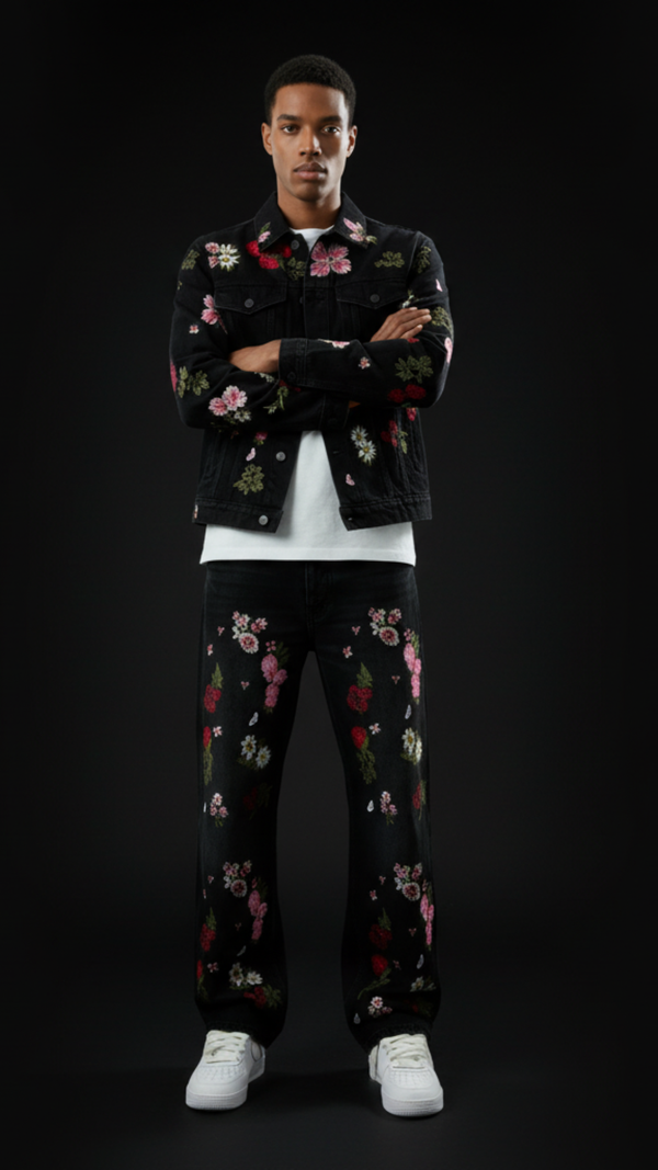 CONJUNTO BLACK JEANS COM APLICAÇÃO 🌹