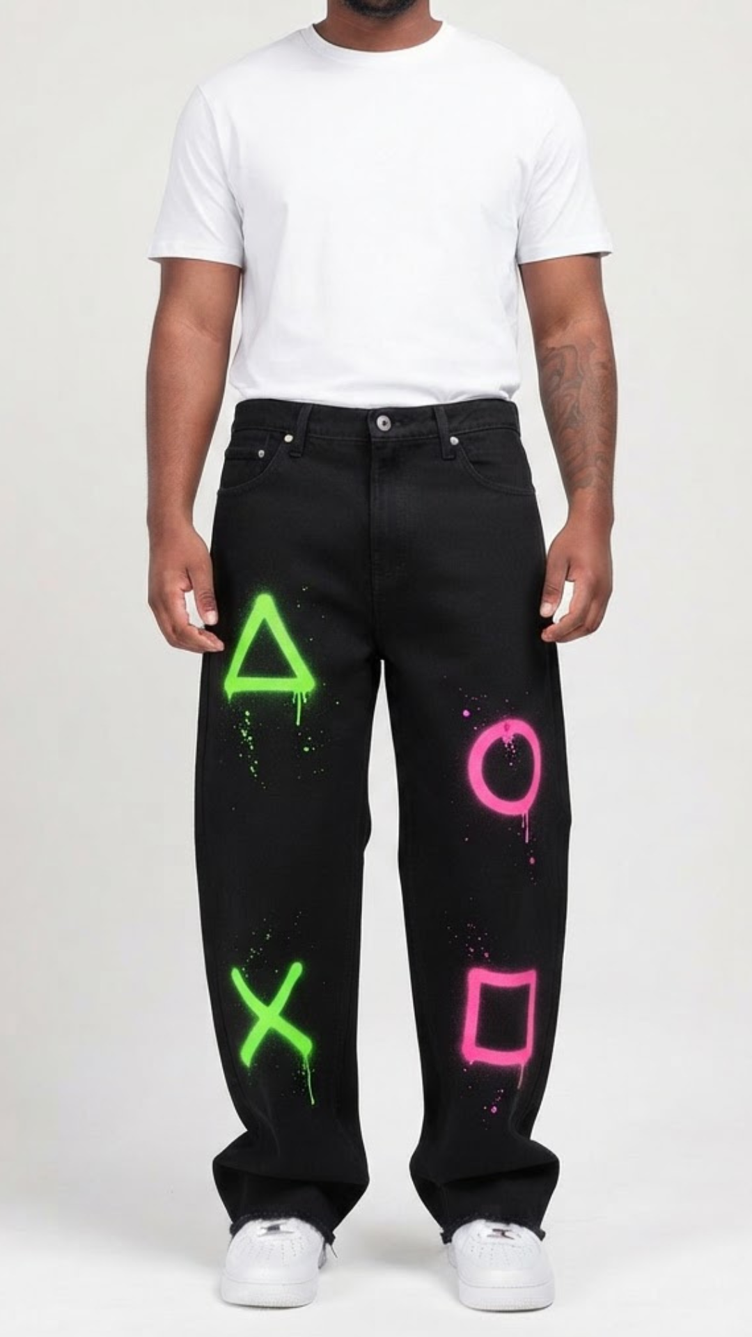 CALÇA BAGGY JEANS BLACK GEOMETRIA 🎨