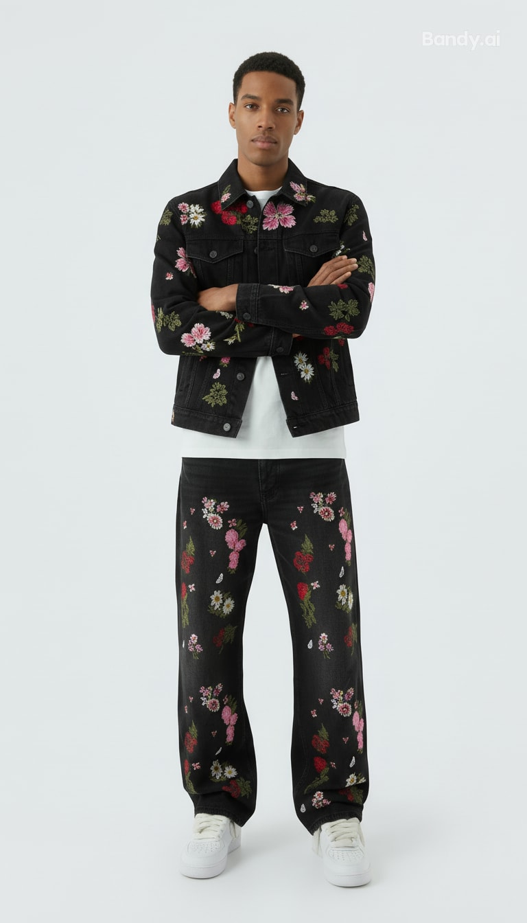 CONJUNTO BLACK JEANS COM APLICAÇÃO 🌹