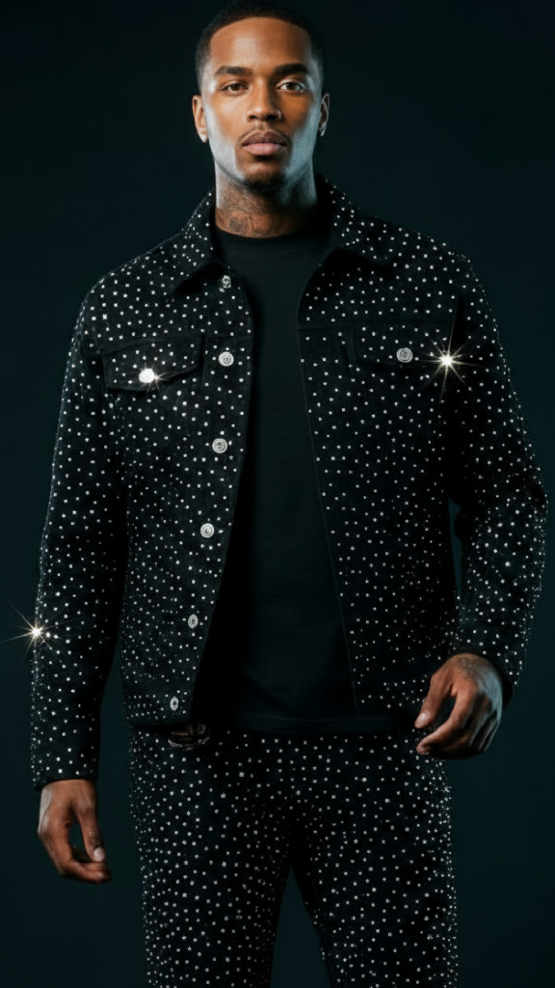 CONJUNTO BLACK JEANS TOTAL STRASS ✨✨