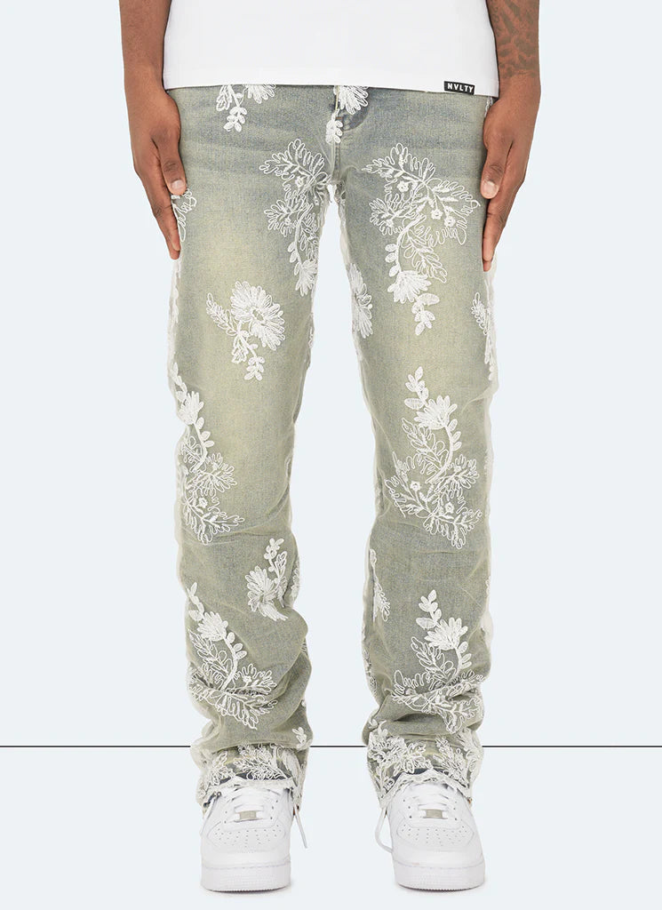 CALÇA JEANS BAGGY VINTAGE FLOR 🌹