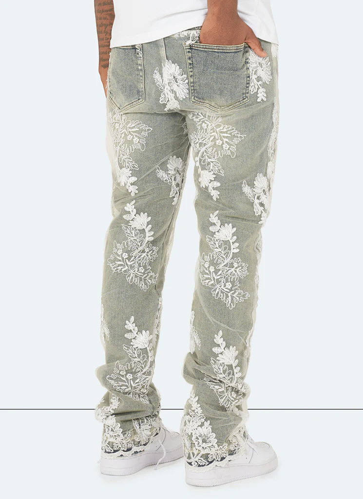 CALÇA JEANS BAGGY VINTAGE FLOR 🌹